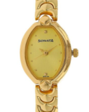Sonata Quartz Analog Champagne Dial