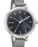 Sonata Silver Lining Black Dial Women Watch