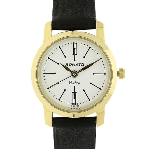 Sonata Quartz Analog White Dial