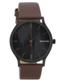 Sonata Knot Grey Dial Leather Strap Watch for Men