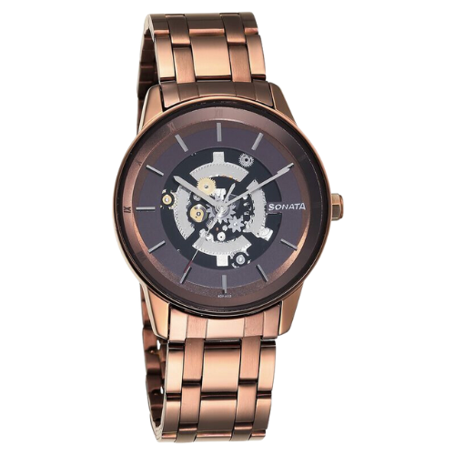 Sonata Unveil Quartz Analog Brown D