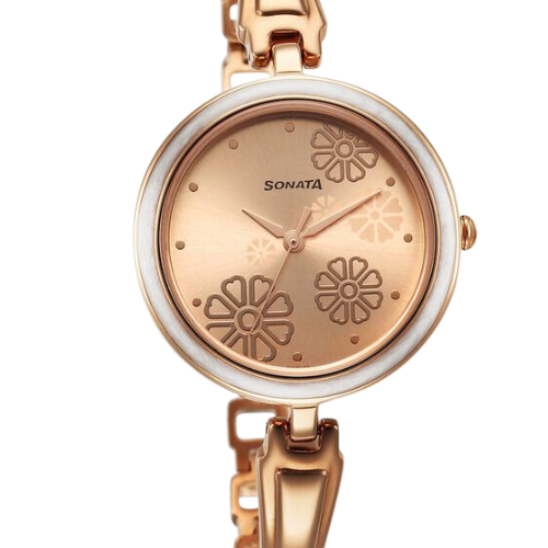 Sonata Utsav Rose Gold Dial Watch for Women