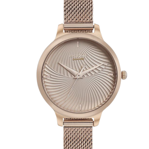 Poze by Sonata Quartz Analog Pink Dial Stainless Steel Strap Watch for Women