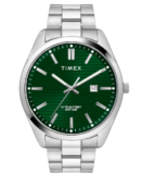 Timex Men Analog Green Round Brass Dial