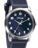 Sonata Smart Plaid Quartz Analog Blue Dial TPU Strap Watch for Men