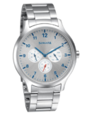 Sonata Quartz Analog Silver Dial Metal Strap Watch for Men