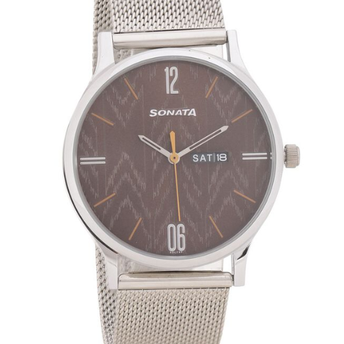 Knot Brown Dial Stainless Steel Strap