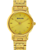Sonata Quartz Analog Champagne Dial