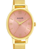 Sonata Classic Gold Pink Dial