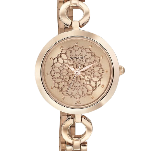 Sonata Wedding Rose Gold Dial Women Watch