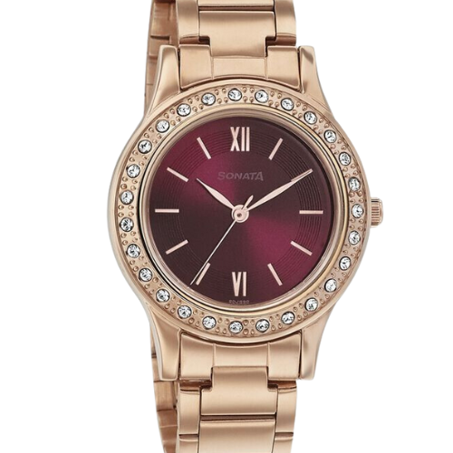 Sonata Blush It Up Maroon Dial Women Watch