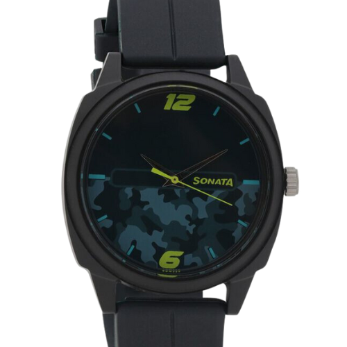 Camo Multicoloured Dial Plastic Strap Watch for Men