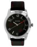 Sonata Quartz Analog Black Dial Leather Strap Watch for Men