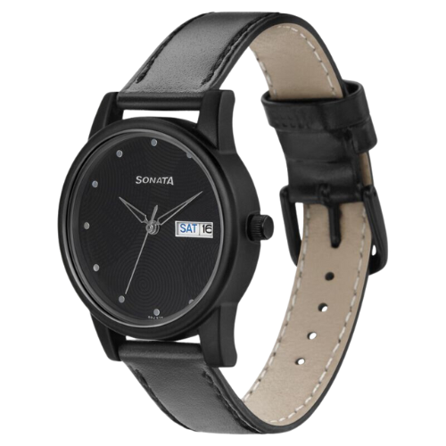 NR87031PL02W Sonata Lite Black Dial Women Watch With Leather Strap 3 Untitled design 5 38