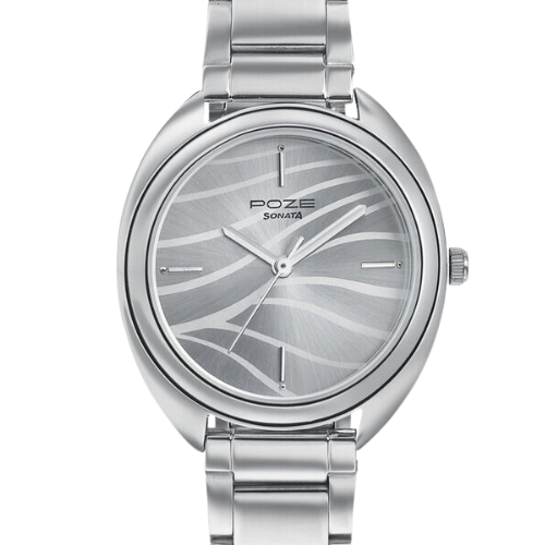 Sonata Poze Quartz Analog Silver dial