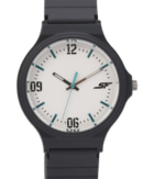 SF Quartz Analog White Dial Plastic Strap Watch for Men