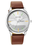 Sonata Force Quartz Analog with Day and Date Silver Dial