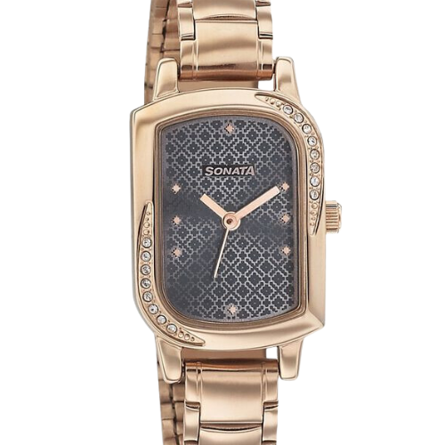 Sonata Blush It Up Grey Dial Women Watch With Stainless Steel Strap