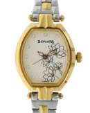 Sonata Quartz Analog Silver Dial Stainless Steel Strap Watch for Women
