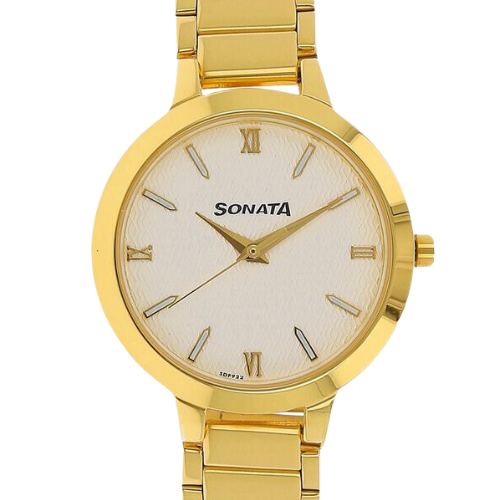 Sonata Elite Silver Dial Women Watch With Stainless Steel Strap