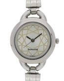 Sonata Quartz Analog Silver Dial Stainless Steel Strap Watch for Women
