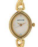 Sonata Quartz Analog White Dial Metal Strap Watch for Women