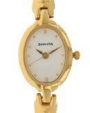 Sonata Quartz Analog White Dial Metal Strap Watch for Women