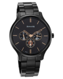 Sonata Quartz Multifunction Black Dial Stainless Steel Strap Watch for Men