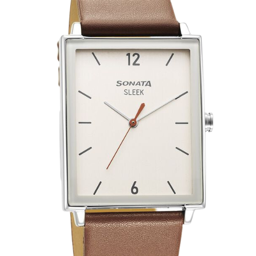 Sonata Sleek White Dial Analog Watch for Men