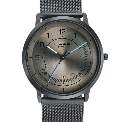 Sonata Poze Quartz Analog Grey Dial