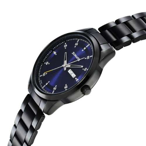 NS7146NM01 Sonata Force Quartz Analog with Day and Date Blue Dial Stainless Steel Strap Watch for Men 5 Untitled design 6 130