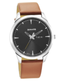Sonata Force Quartz Analog with Day and Date Black Dial