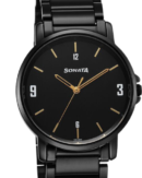 Sonata Quartz Analog Black Dial Watch for Men
