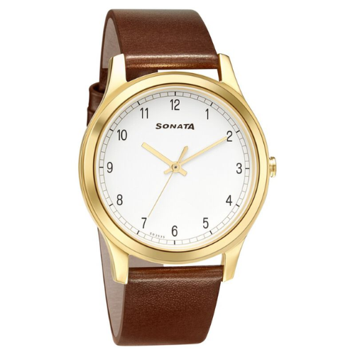 Sonata Quartz Analog White Dial