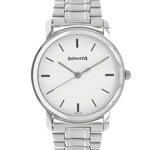Sonata Quartz Analog White Dial