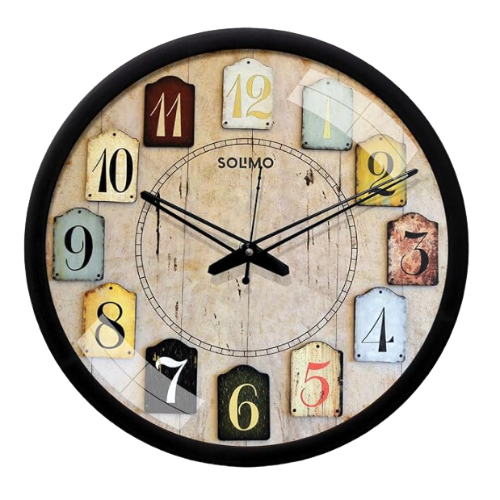 Amazon Brand - Solimo 12-inch Contemporary Plastic & Glass Wall Clock