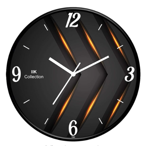 IIK COLLECTION Plastic Round Abstract Analogue Wall Clock