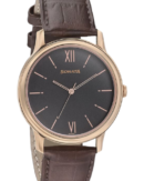 Sonata Beyond Gold Quartz Analog Grey Dial Leather Strap Watch for Men