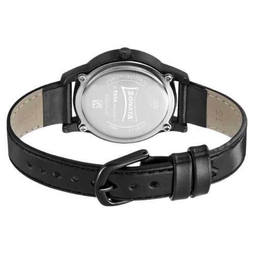 NR87031PL02W Sonata Lite Black Dial Women Watch With Leather Strap 5 Sonata Lite Black Dial