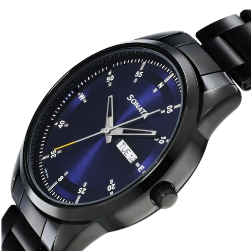 NS7146NM01 Sonata Force Quartz Analog with Day and Date Blue Dial Stainless Steel Strap Watch for Men 2 Untitled design 8 16