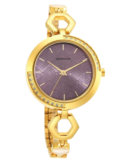 Sonata Utsav Purple Dial Yellow Bi Metal Strap