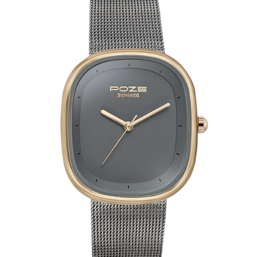 Sonata Poze Quartz Analog Grey Dial