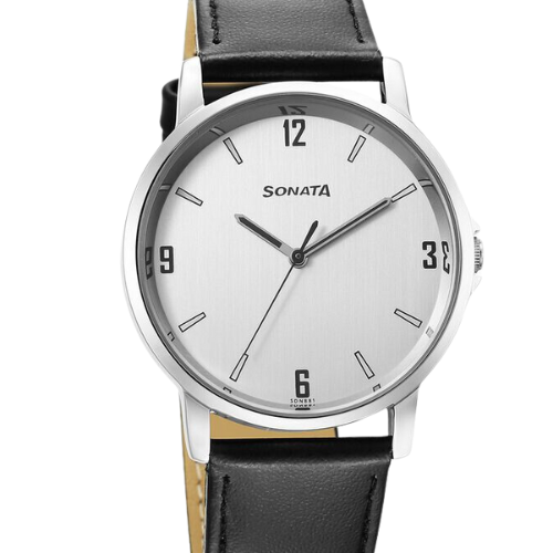 Sonata Quartz Analog Silver Dial Watch for Men