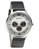 Sonata Quartz Analog Silver Dial Leather Strap Watch for Men