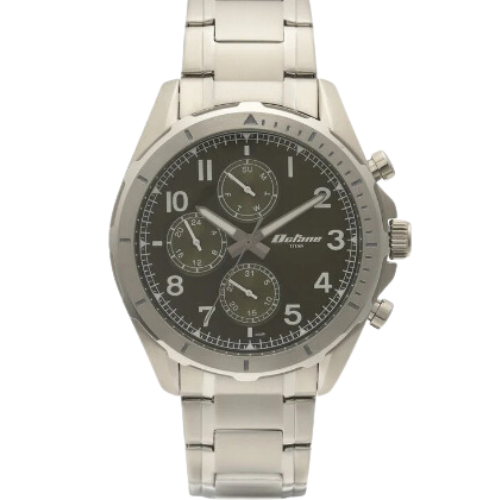 Titan Quartz Multifunction Green Dial Stainless Steel Strap Watch for Men
