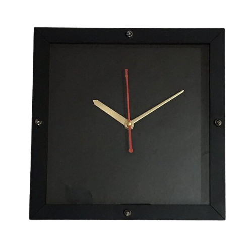 GiftoKing Wall Clock Premium Look, Material- Engineered Wood, Color- Black