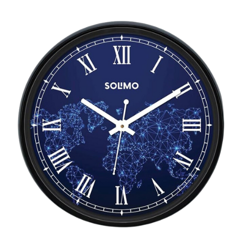 Amazon Brand - Solimo 12-inch Plastic & Glass Wall Clock