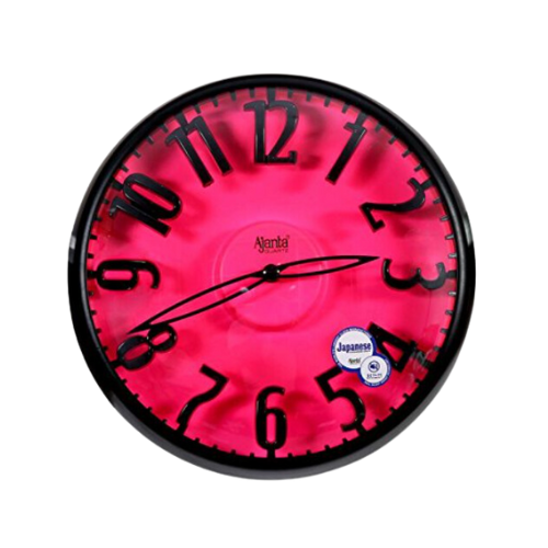 Ajanta Quartz Wall Clock with Round Dail Shape 2647 Pink for Office and Home