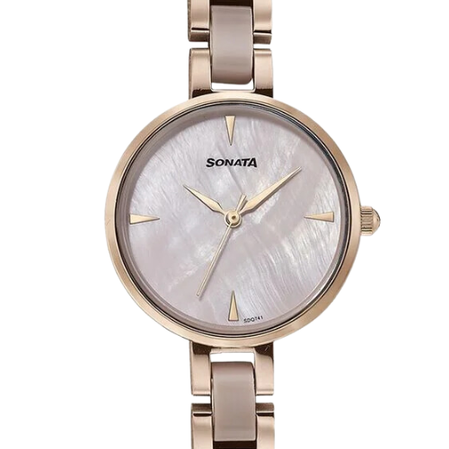 Sonata Quartz Analog Mother of Pearl Dial