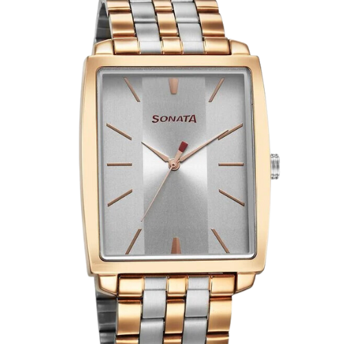 Sonata Utsav Quartz Analog Grey Dial Watch for Men